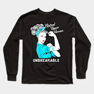 Cervical Cancer  Unbreakable  Awareness Long Sleeve T-Shirt